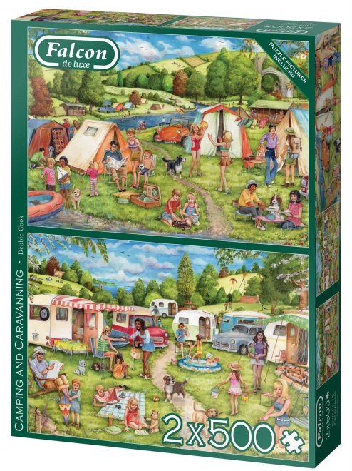 Puzzle campeggio e tenda 2x500 pezzi