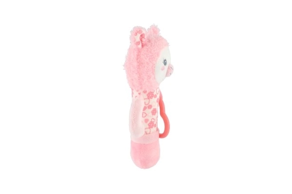 Peluche sonaglino e dentaruolo lama rosa 19cm