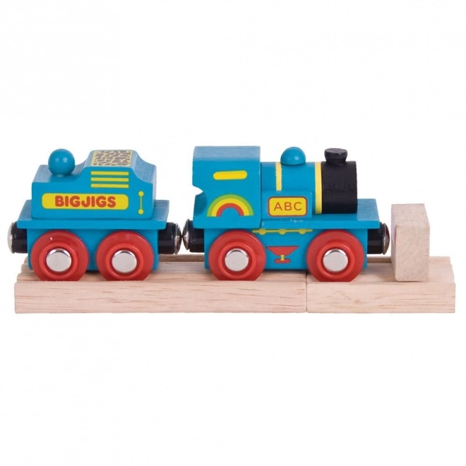 Trenino Blu Bigjigs Rail con Tender e Binari