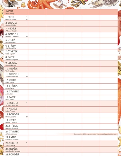 Calendario pianificatore familiare Animalium 2026