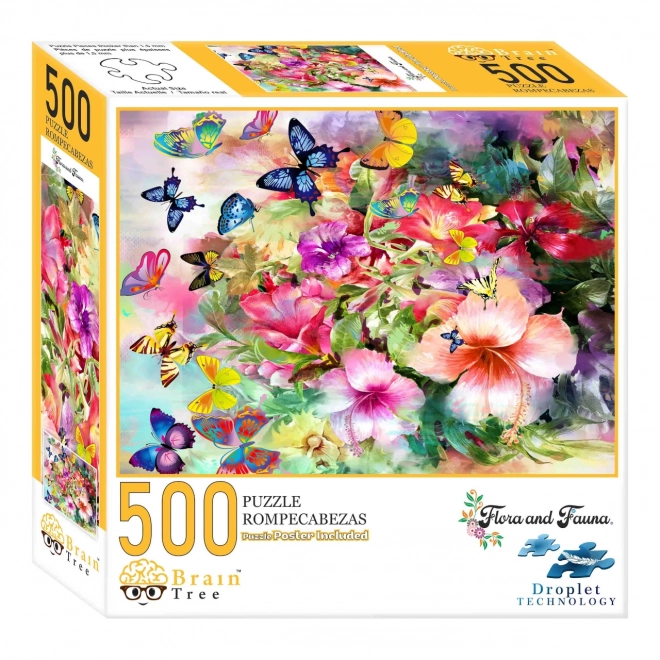 Puzzle Brain Tree fiori e farfalle 500 pezzi