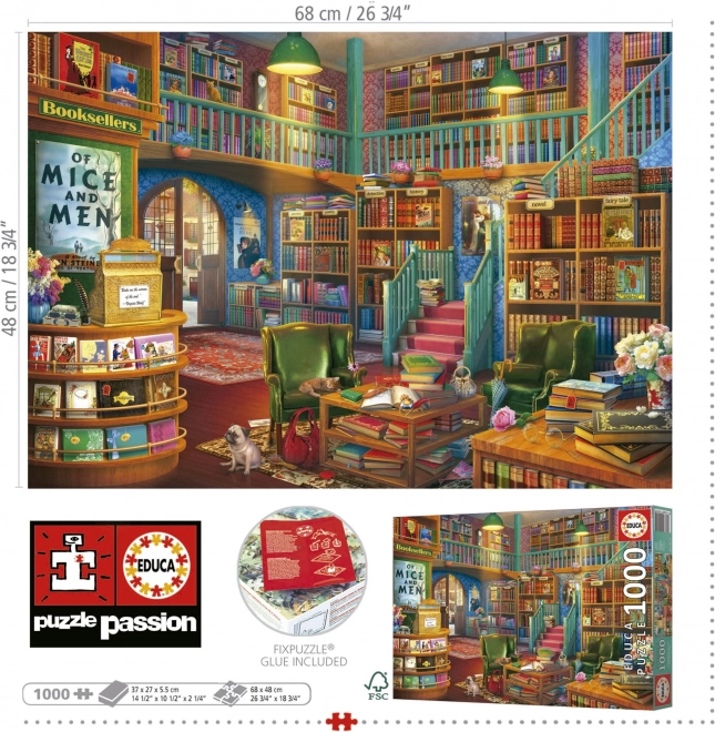 Puzzle libreria incantevole 1000 pezzi