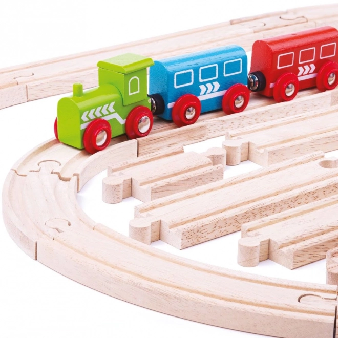 Set di binari in legno 24 pezzi Bigjigs Rail