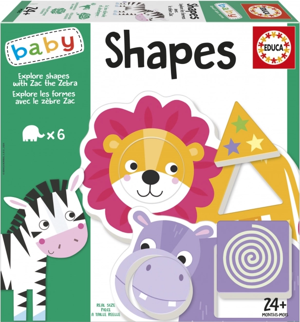 Puzzle educativo per bambini esplora le forme con Zaky la zebra