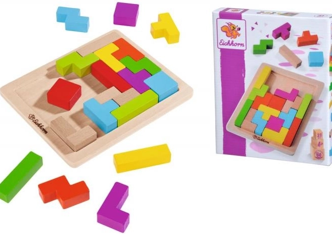Gioco di abilità in legno – composizione di forme, 20 blocchi