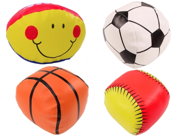 Set di palline sportive morbide: calcio, basket, baseball, rugby