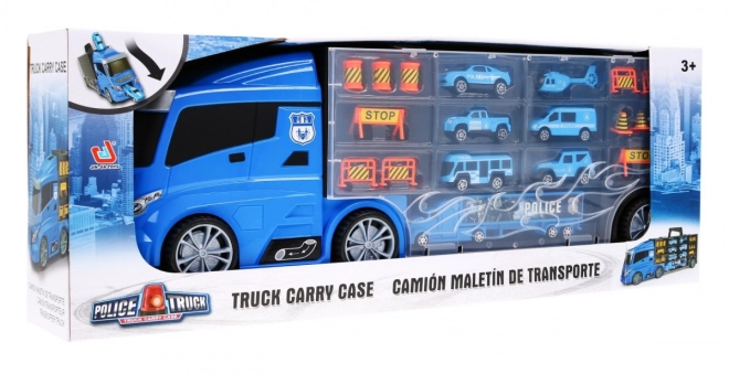 Camion della Polizia 2 in 1 con Pista per Macchinine