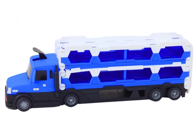 Grande camion da corsa 2 in 1 luci e suoni auto blu