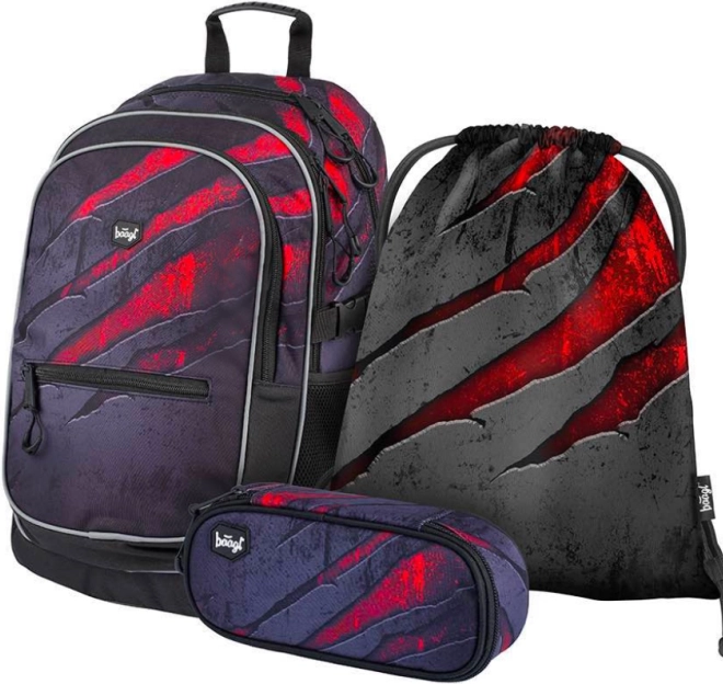 Set scolastico Baagl Core Láva: zaino, astuccio, sacca