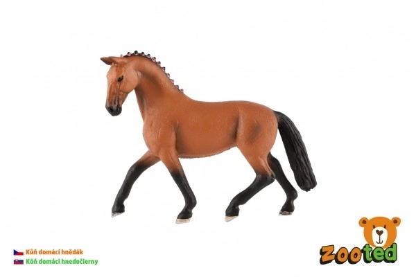 Cavallo marrone Zooted in plastica 13cm in sacchetto