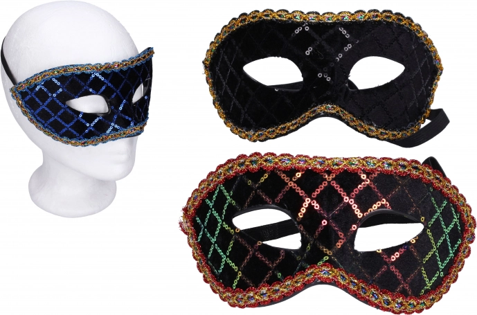 set di carnevale mascherina mix colori