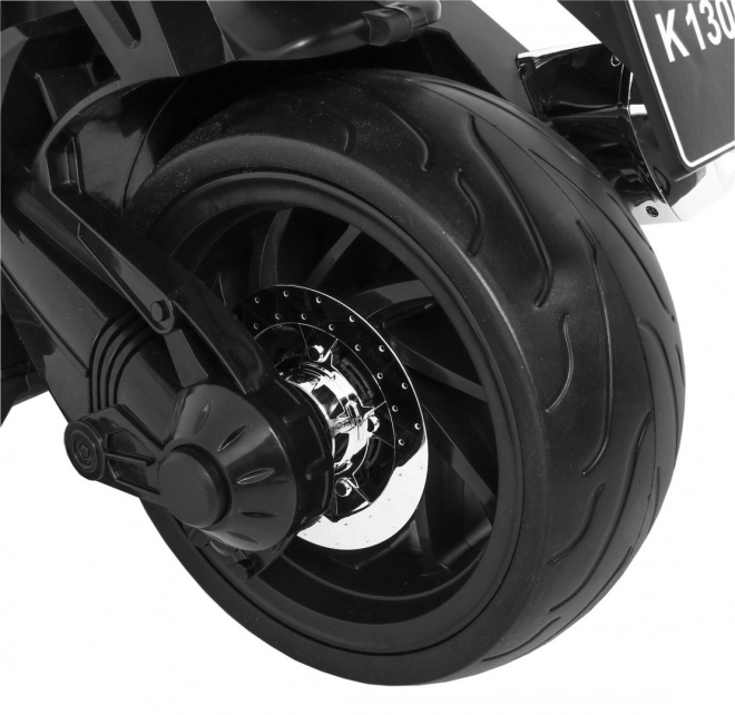 BMW K1300S Motocicletta per Bambini a batteria bianca + ruote ausiliarie + suoni Luci + partenza lenta