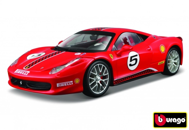 Auto da corsa Ferrari 458 Challenge rossa in scala 1:24