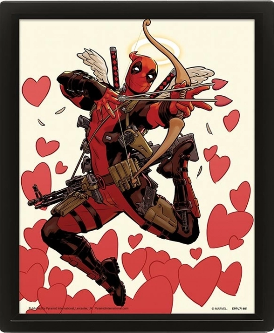 Quadro 3D Deadpool - Shooting Love