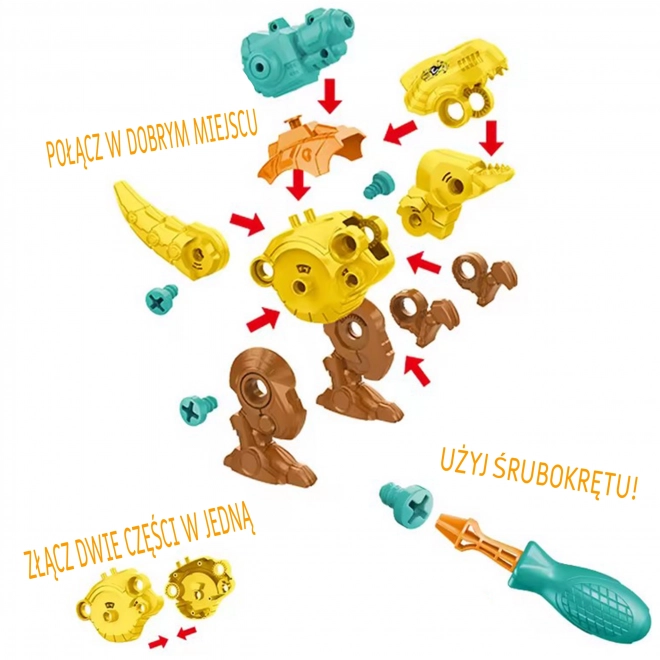 Set costruttivo di dinosauri da assemblare Woopie