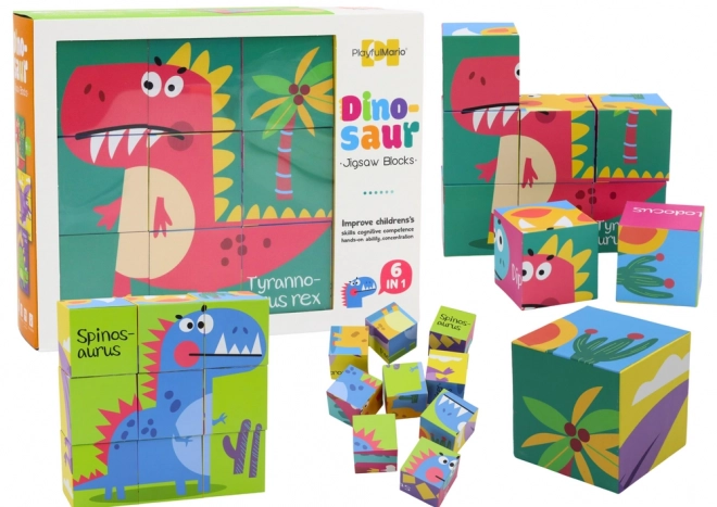 Puzzle educativi 6 in 1 con dinosauri