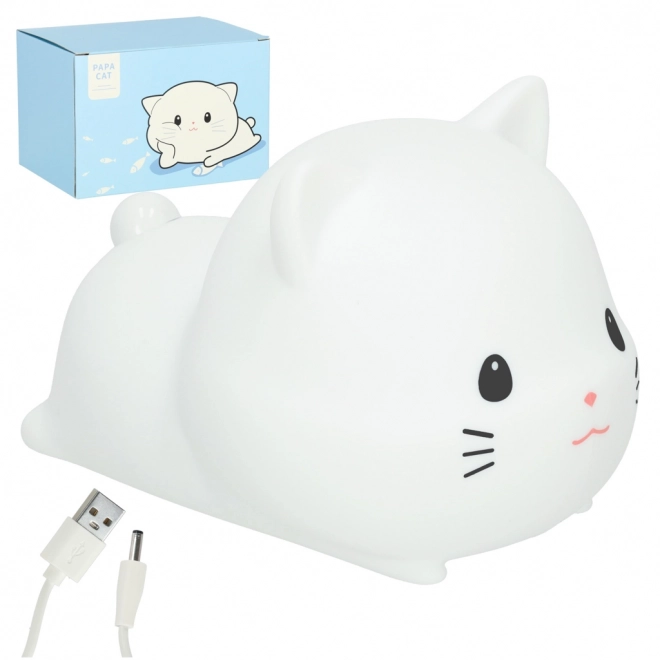 Lampada notturna per bambini in silicone LED USB RGB Gatto