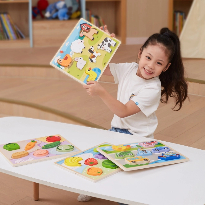 Puzzle in legno Montessori VIGA a tema frutta