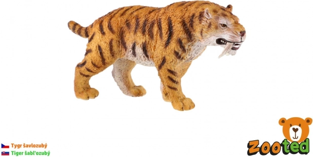 Tigre dai denti a sciabola Smilodon figurina in plastica 13 cm