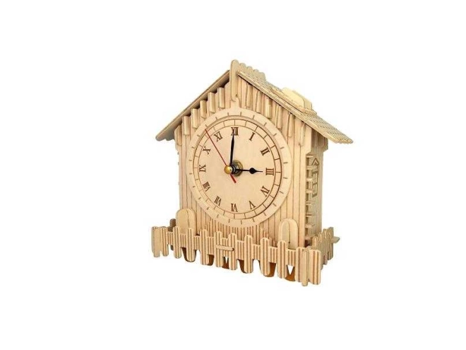 Puzzle 3D in legno a forma di orologio