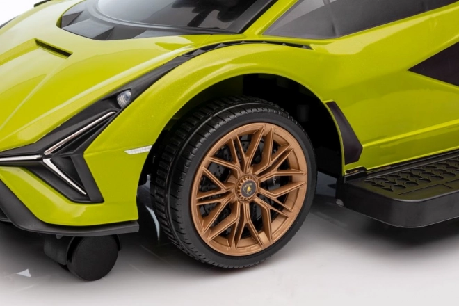 Macchina da passeggio Lamborghini bianca con spintore – Verde