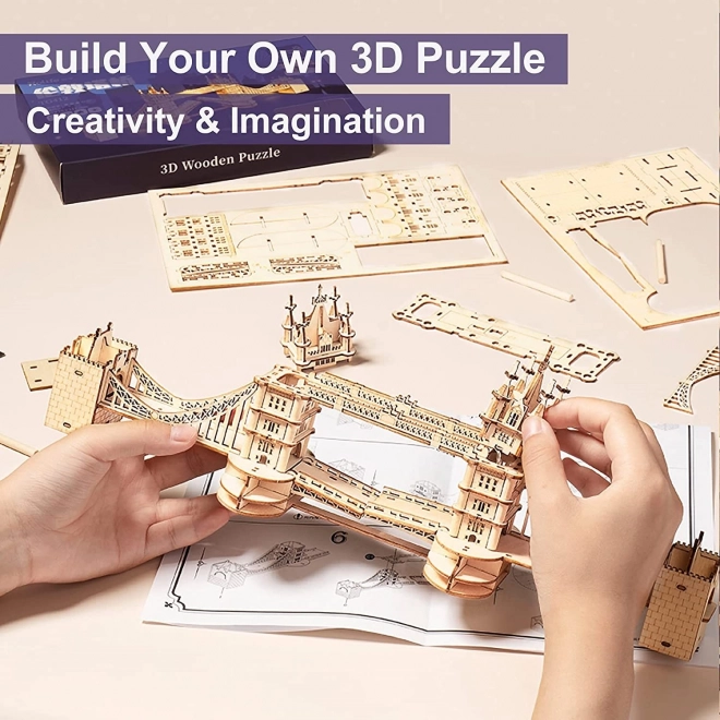 Puzzle in legno 3D Tower Bridge illuminato