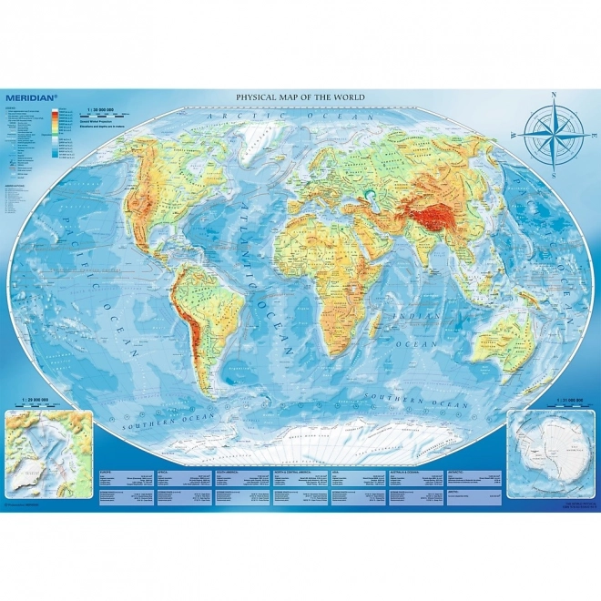 Puzzle Mappa Fisica del Mondo 4000 Pezzi