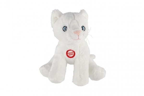 Mascotte con suono Gatto Leo crema 15 cm