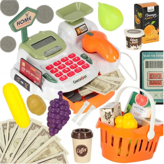 Cassa giocattolo per bambini supermercato con accessori 36 pz