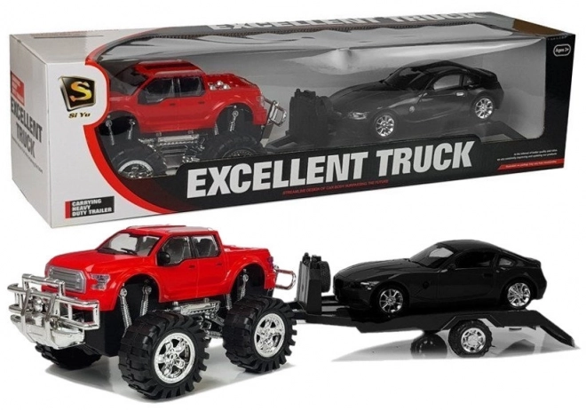 Set Veicoli Monster Truck Rosso e BMW Nero