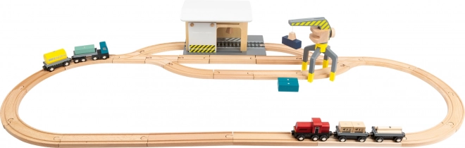 Deposito per treni Small Foot con accessori