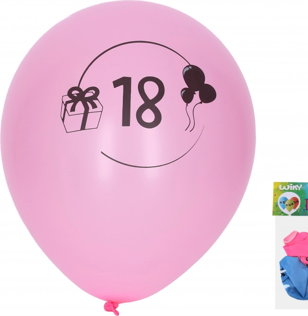Palloncini gonfiabili 30 cm con numero 18 – set da 5 pezzi