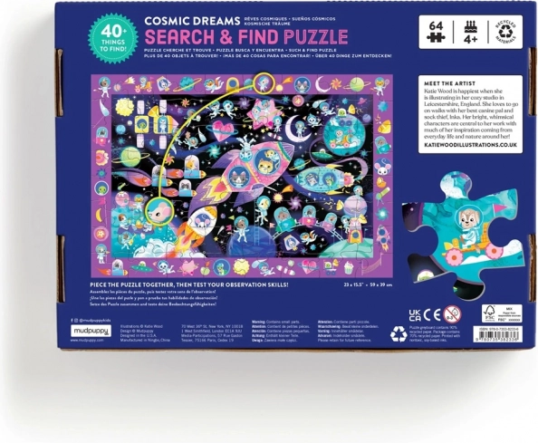 Puzzle Trova e osserva Sogni Spaziali 64 pezzi