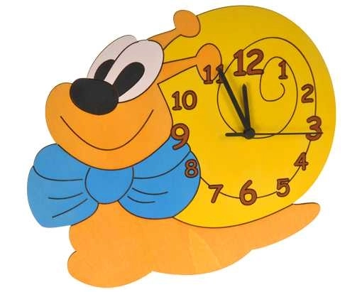 Orologio da parete in legno per bambini Snail