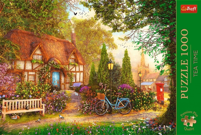 Puzzle Premium Plus 1000 Pezzi - Tea Time - Cottage Con Tetto Di Paglia