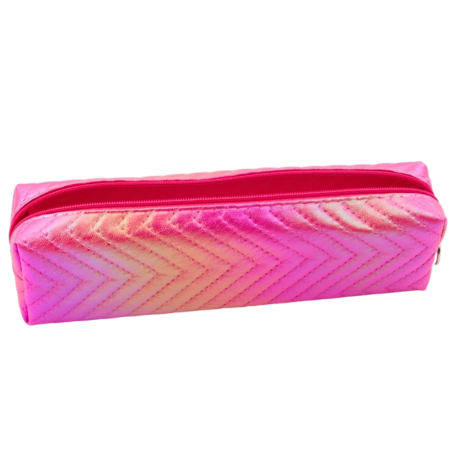 Astuccio metallico rosa da ragazza con motivo a onde