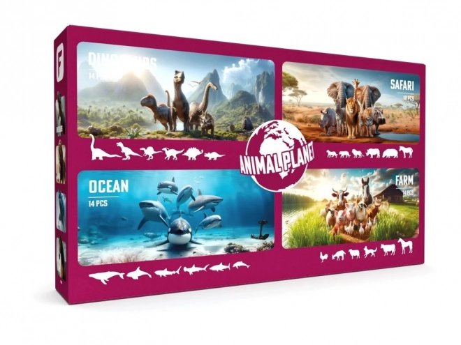 Mega set 60 pezzi Faunica Animal Planet Dino/Safari/Ocean/Farm