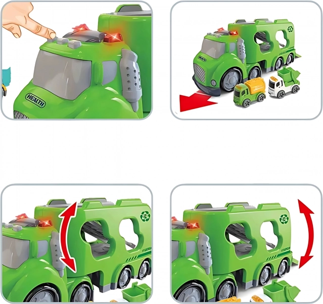 Woopie servizio carro attrezzi verde City Truck con effetti sonori e luminosi