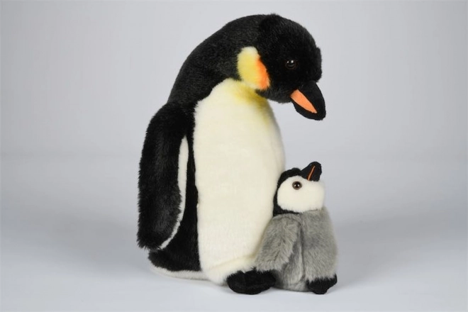 Pinguino di peluche con cucciolo 27 cm