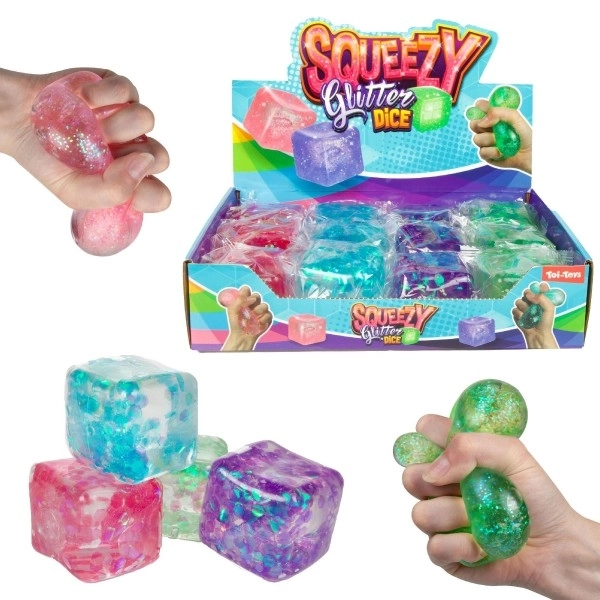 Cubo antistress modellabile in gel 6x6cm in 4 colori
