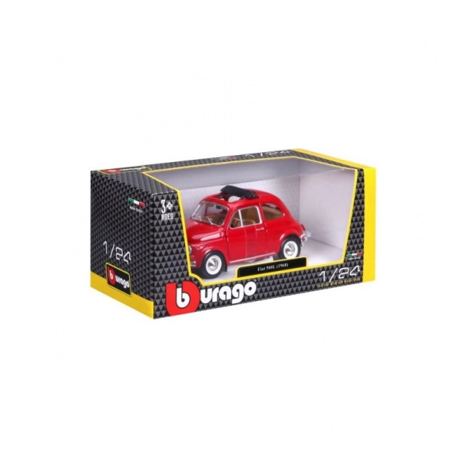 Modellino Fiat 500L (1968) rosso in scala 1:24