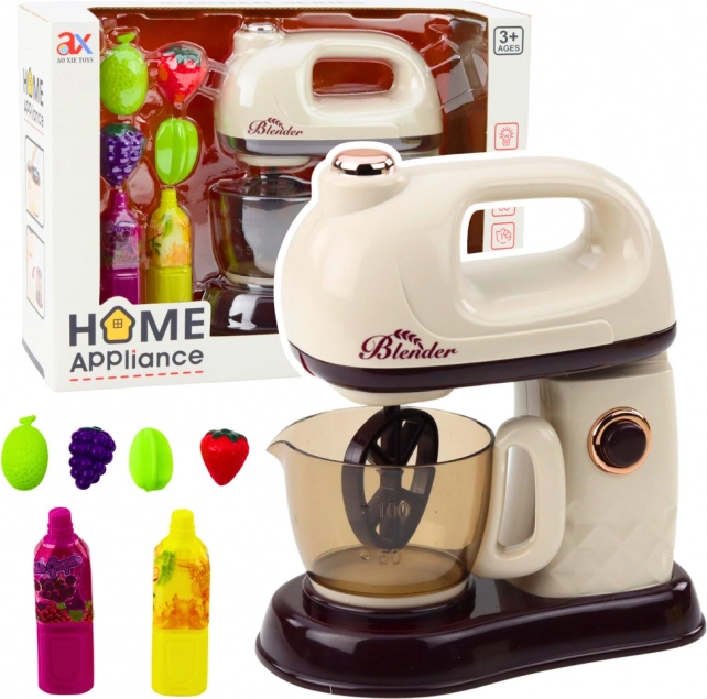 Frullatore da cucina per bambini bianco con frutta ed effetti luminosi e sonori