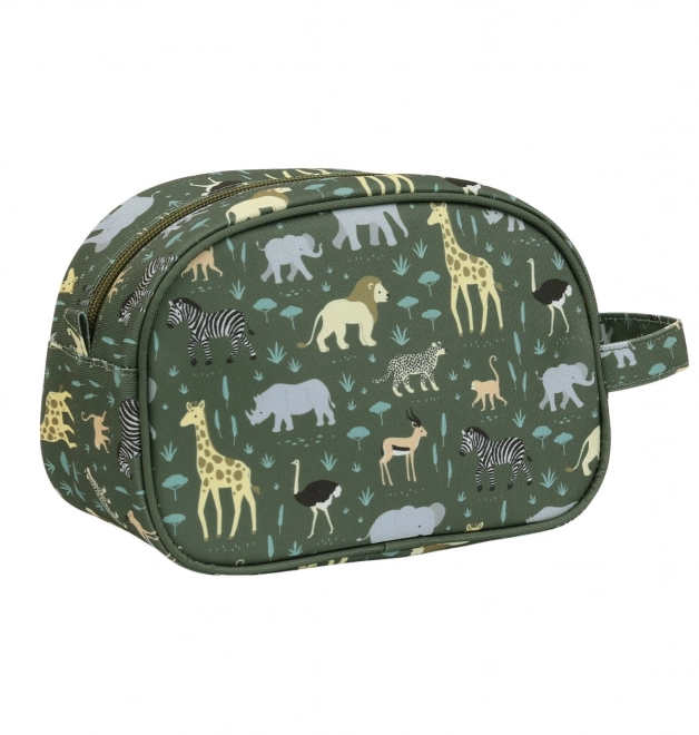 A Little Lovely Company - Borsa da Toilette con Animali della Savana