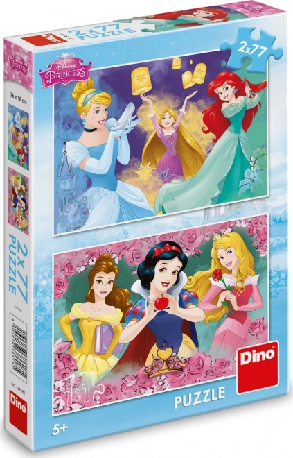 Puzzle Principesse Disney nei roseti 2x77 pezzi