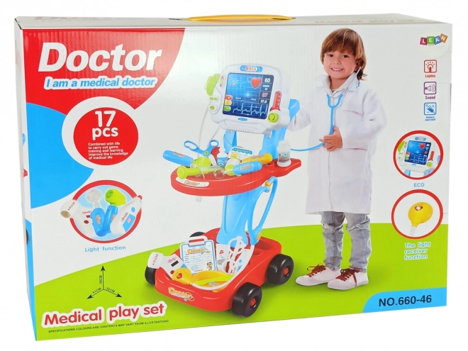 Carrello Medico da Gioco con Accessori EKG