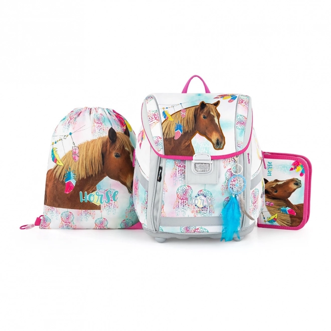 Set scuola 3 pezzi Premium Light cavallo romantico