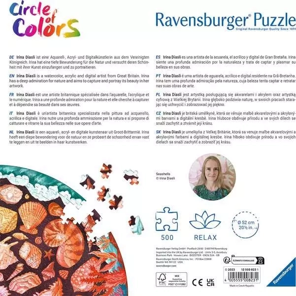 Puzzle rotondo Colori: Conchiglie 500 pezzi RAVENSBURGER