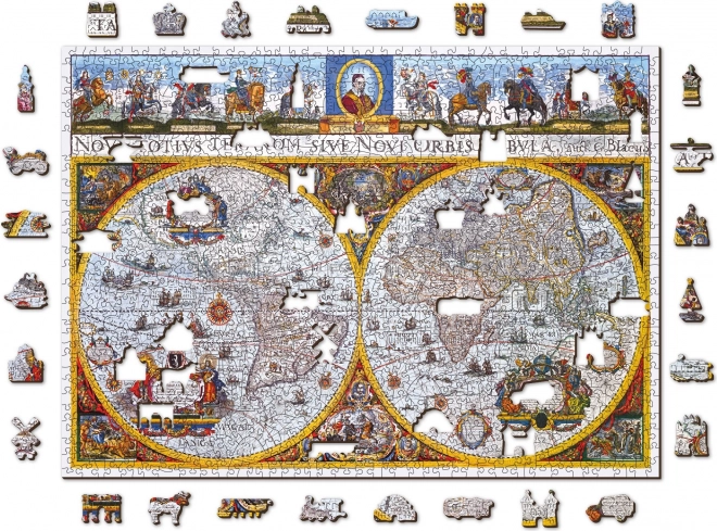 Puzzle in legno mappa antica Nova terrarum