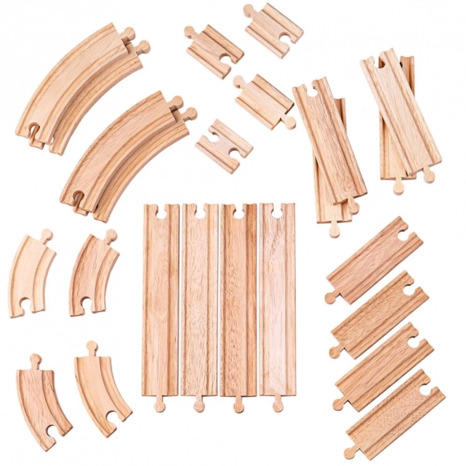 Set di binari in legno 24 pezzi Bigjigs Rail