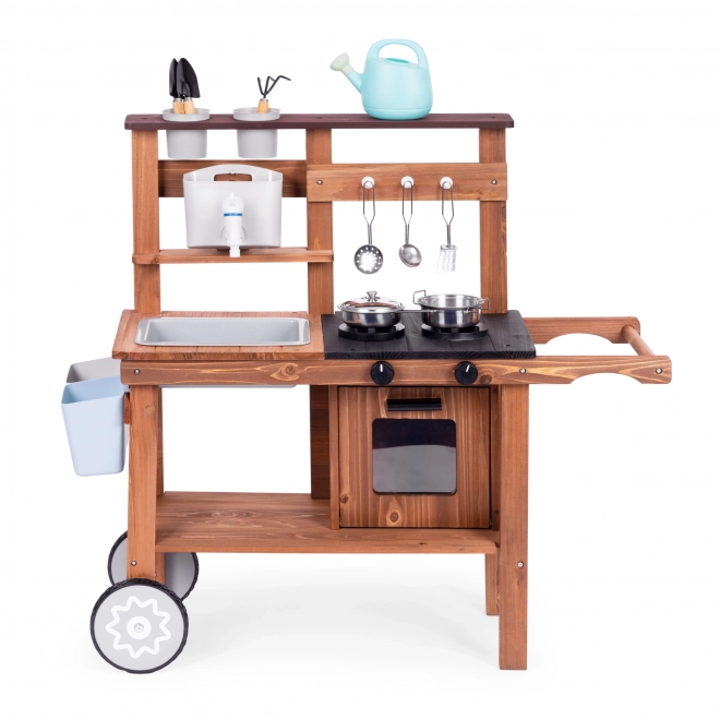 Cucina da giardino per bambini ECOTOYS con accessori in legno di abete